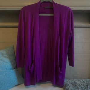 Long Purple Open Cardigan from The Limited